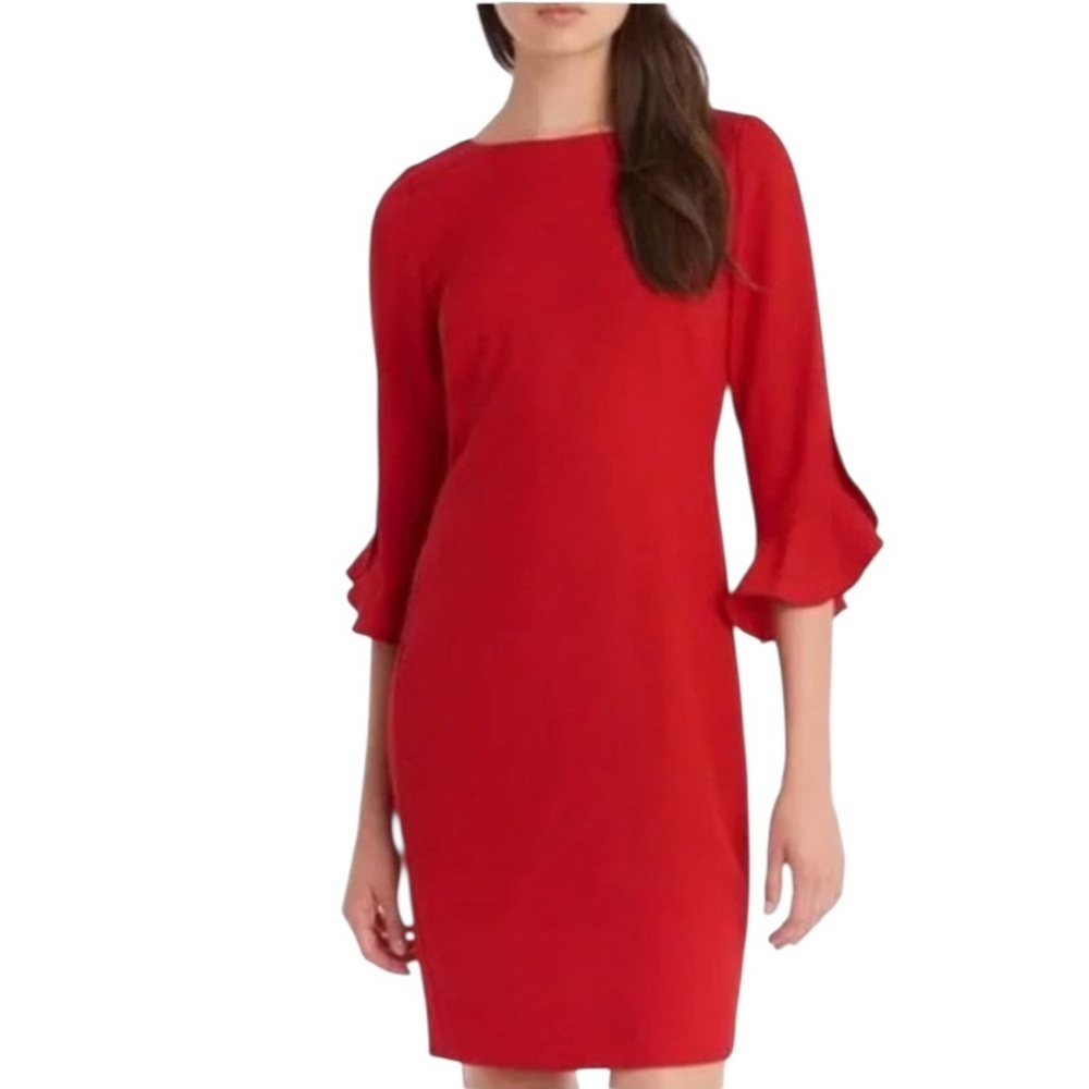 Karl Lagerfeld Paris | Red Tulip Sleeve Dress Sz 10 EUC